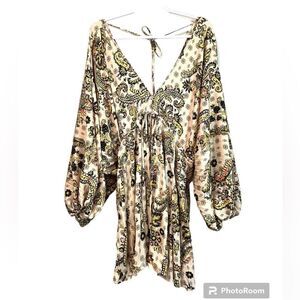 FREE PEOPLE Printed Arzel Mini Dress Size Small